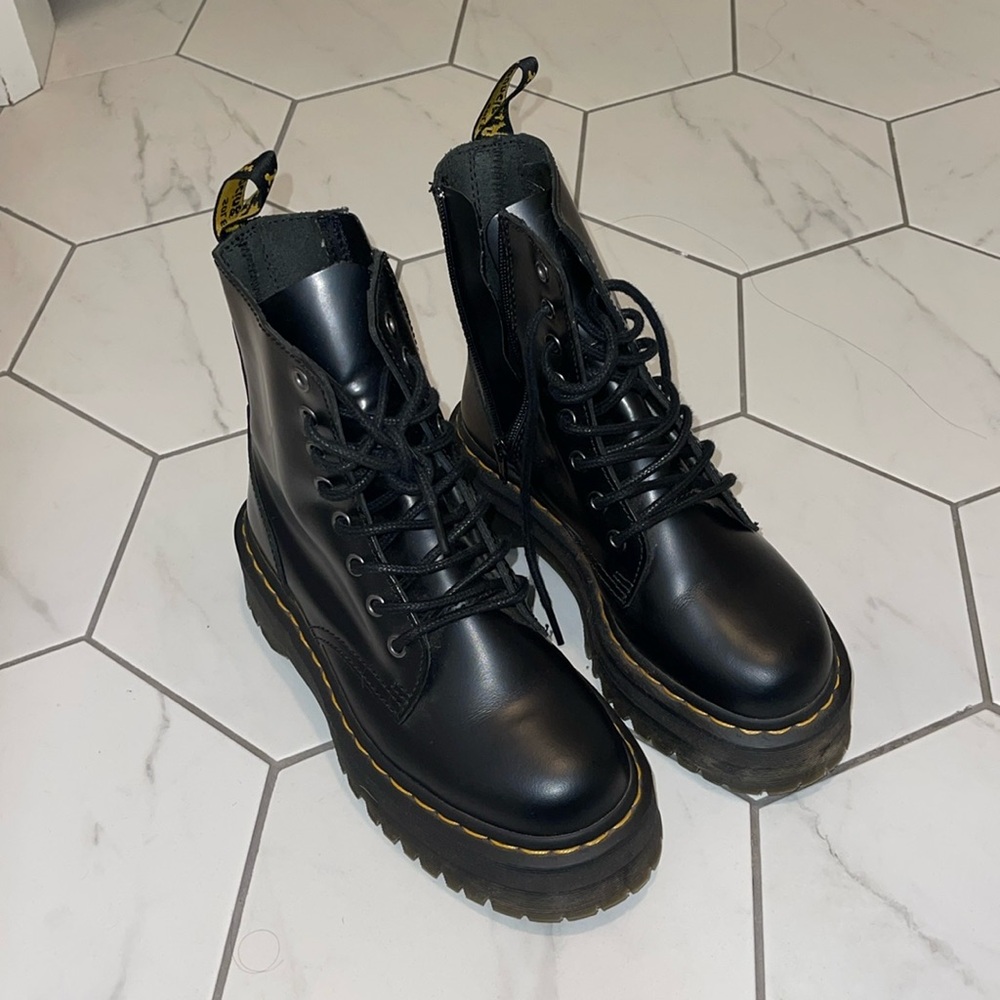 Dr. Martens Shiny Black Lace-Up Boots